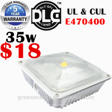 UL DLC 5years warranty super bright 100-277V led gas station canopy light 35w 60w 80w 100w 140w